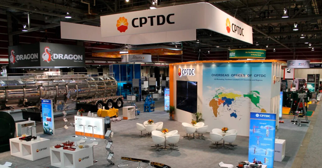 custom trade show exhibit at the 2015 Global Energy Show in Calgary, Alberta, Canada.