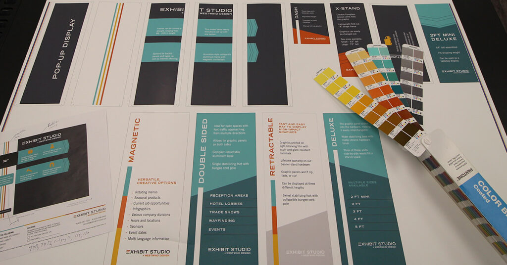 trade show graphics test print showcasing quality and colour matching in Calgary, Alberta.