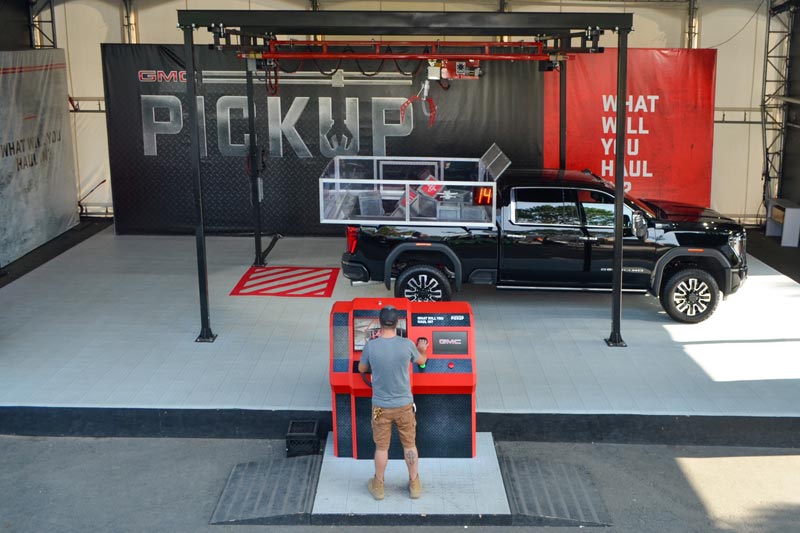 Giant Claw Machine Game GMC brand activation at the Calgary Stampede