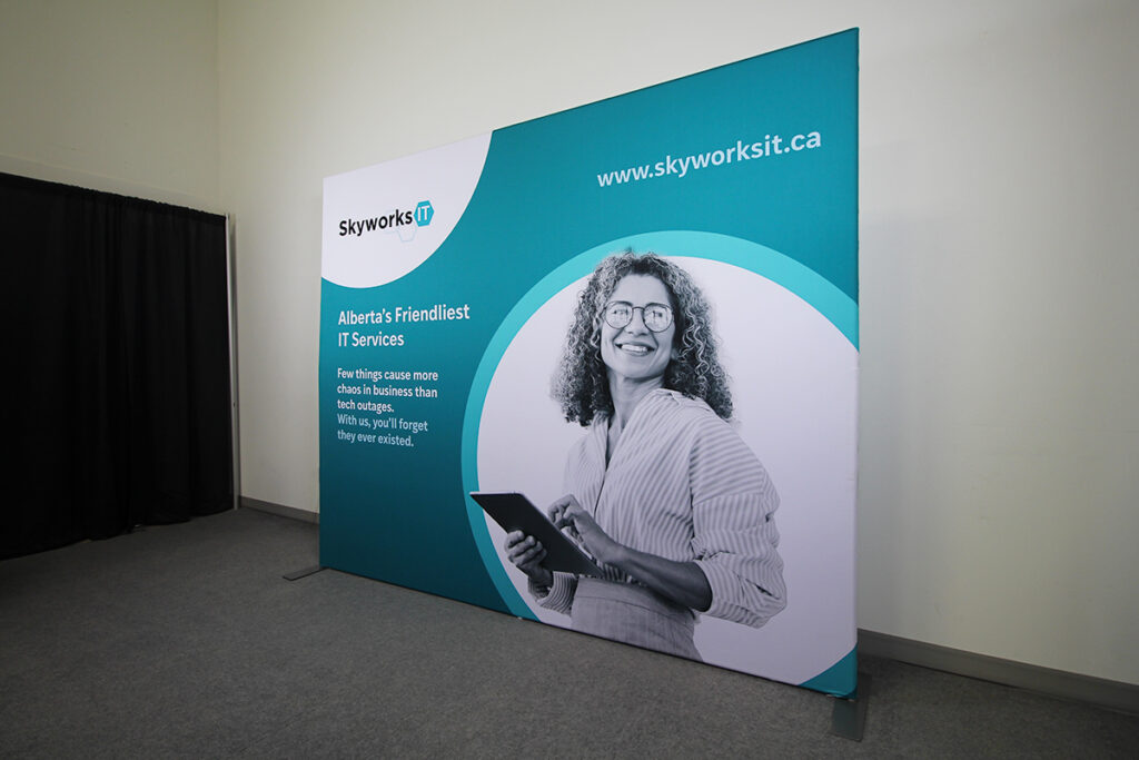 10ft portable fabric wavetube display for an Alberta IT company. 